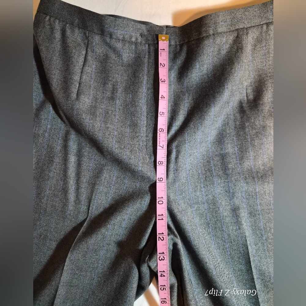 Talbots Petites Grey Blue Pinstripe Wool Blend Dress Pants Slacks Size 18P - Picture 7 of 10